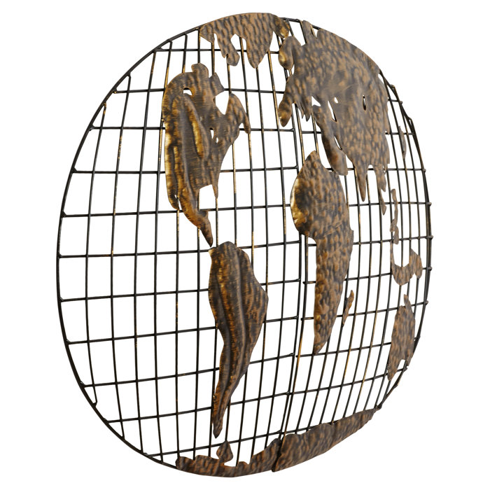 Williston Wall Mounted World Map Sculpture Wall Décor & Reviews